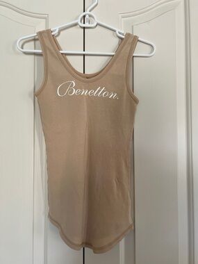 United Colors Of Benetton Beige Logo Tank